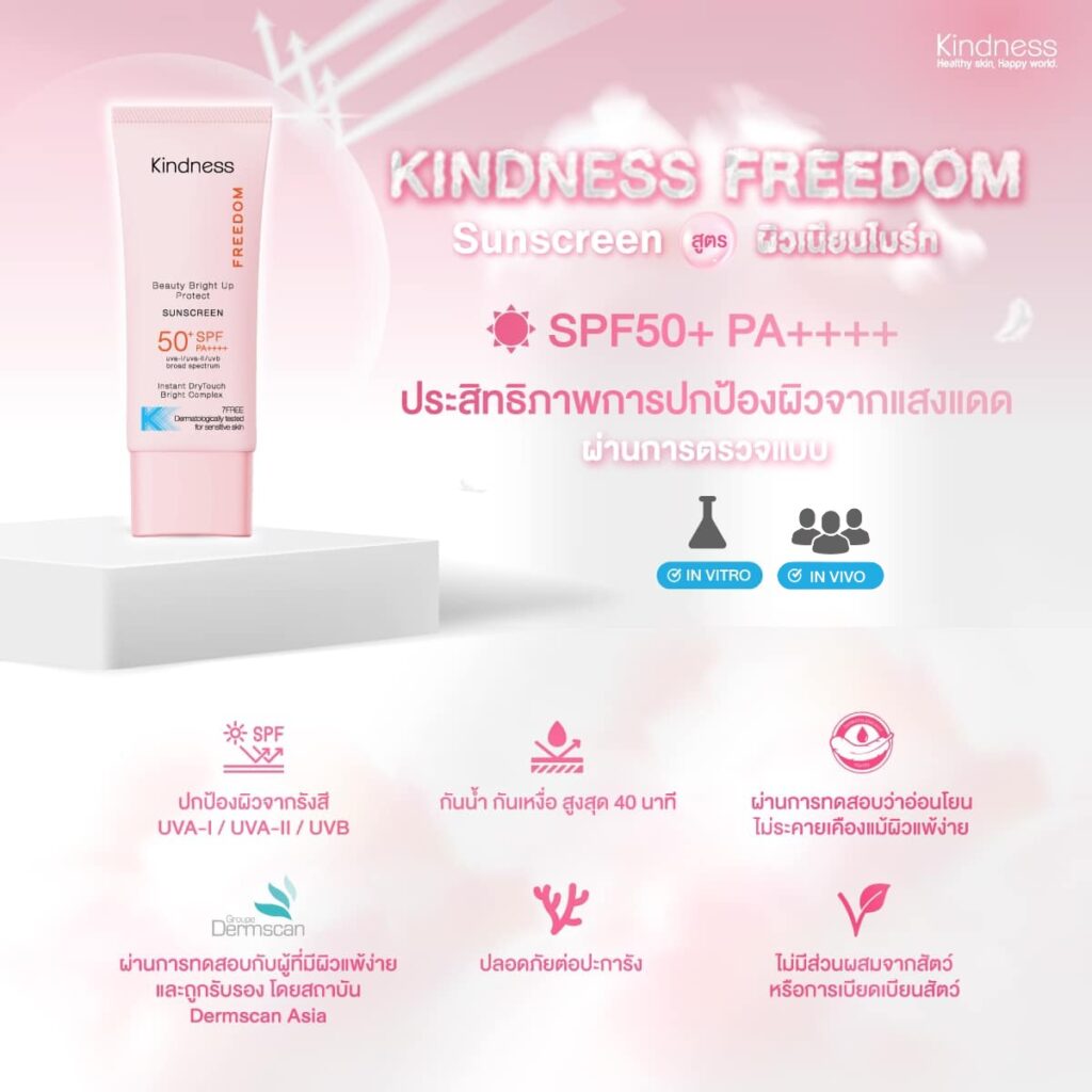 กันแดด Kindness โทนอัพ bright up claim