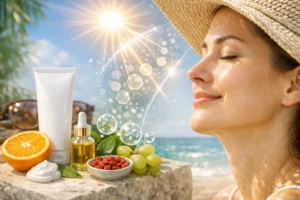 กันแดดกับ-Antioxidant-ทำงานร่วมกันอย่างไร-ปกป้องผิวจากแดดและริ้วรอย