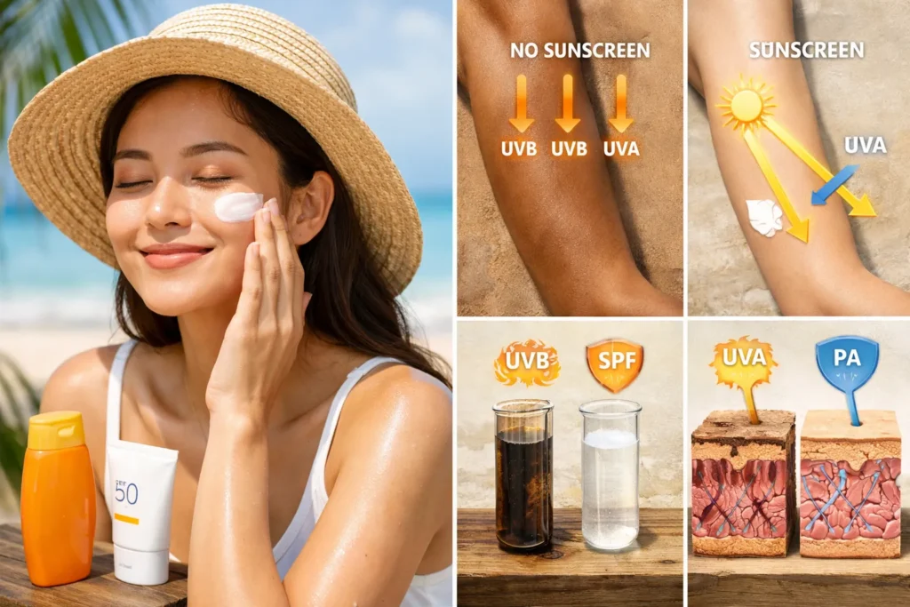 กันแดดทำให้ผิวคล้ำจริงไหม-ไขความเข้าใจผิดเรื่อง-SPF-และ-PA