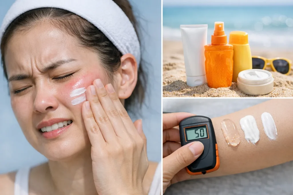 กันแดดทำให้ผิวแพ้ง่าย-แสบหน้าไหม-ไขสาเหตุ-วิธีเลือก-SPF-ให้เหมาะกับผิว