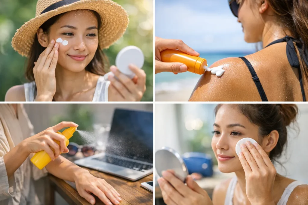 ทากันแดดซ้ำระหว่างวันจำเป็นไหม-วิธีทาซ้ำ-SPF-ให้ได้ผลจริง