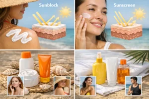 Sunblock-กับ-Sunscreen-ต่างกันอย่างไร-เลือกกันแดดให้เหมาะกับผิว Sunblock กับ Sunscreen ต่างกันอย่างไร วิธีเลือก | Kindness Skincare